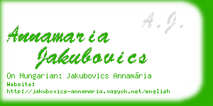 annamaria jakubovics business card