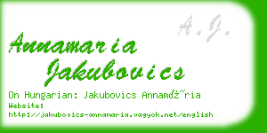 annamaria jakubovics business card